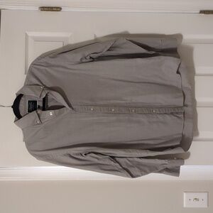 Charles Tyrwhitt Gray Herringbone Button Down - Medium - Classic Fit